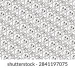 Cute rabbit face pattern vector background illustration