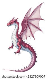 cute realistic dragon watercolor illustration  