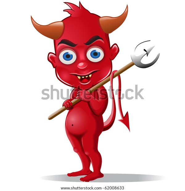 Cute Red Devil Character Graphic Stock Illustration 62008633