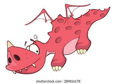 Cute Red Dragon Illustration Cartoon Stock Illustration 289816178