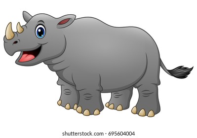 Cute Rhino Cartoon Stock Vector (Royalty Free) 128601566 | Shutterstock