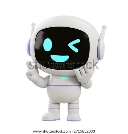 Cute robot character making thinking gesture, isolated on white, representing ideas, decision making, artificial intelligence, and problem solving concept.