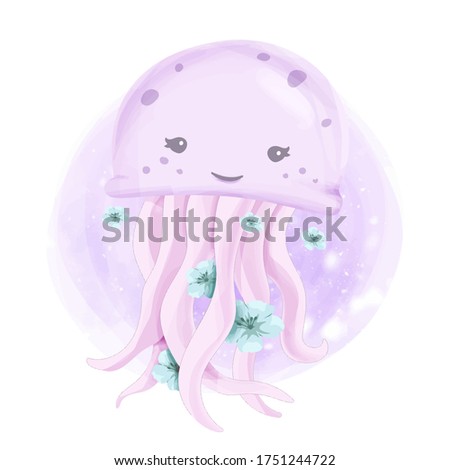Cute Sea Animal Smile Jelly Fish