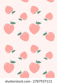 Cute seamless pattern collection featuring sweet strawberries, fresh lemons, juicy peaches, cupcakes, and elegant floral ornaments. Hand drawn fruit and dessert backgrounds in pastel colors, perfect for textile, fabric, wallpaper, and wrapping paper design
