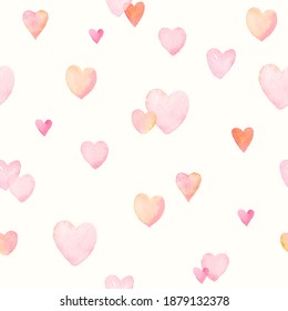 Cute Seamless Pattern Delicate Blush Hearts Stock Illustration