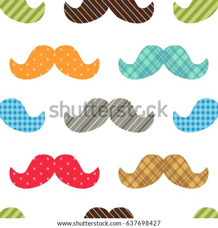 Cute seamless pattern with mustache to make your Father's Day really happy