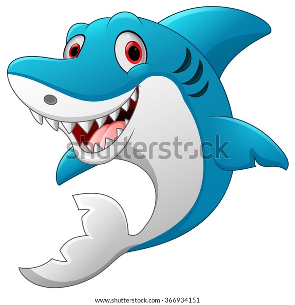 Cute Shark Cartoon Stock Illustration 366934151