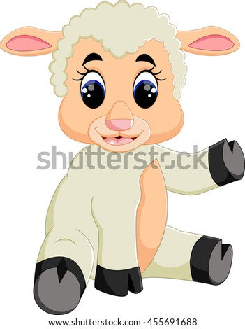 Cute Sheep Cartoon Stock Illustration 455691688 - Shutterstock