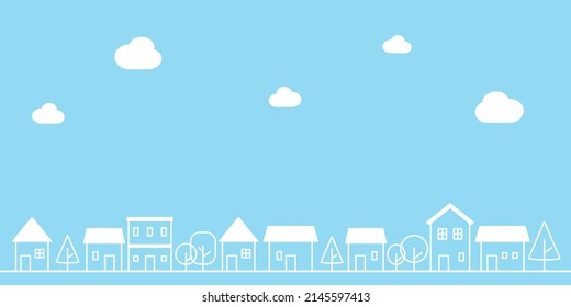 Cute Simple Cityscape Illustration Stock Illustration 2145597413 ...