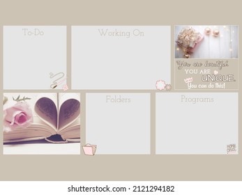 Cute, Simple Desktop Wallpaper Organizer For School Or Work 