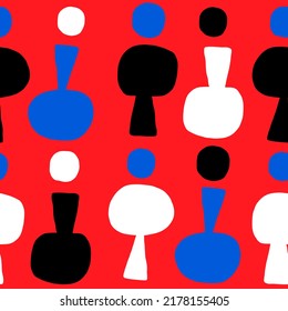 Cute simple pattern and abstract shapes   dots  Fun   colorful  hand drawn texture