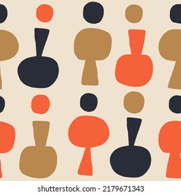 Cute simple pattern and abstract shapes   dots  Fun   colorful  hand drawn texture