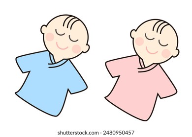 Cute sleeping baby boy and girl illustration. - Powered by Shutterstock