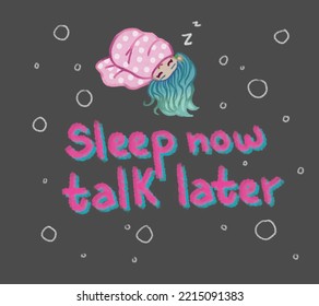 Cute Sleepy Girl With Funny Message