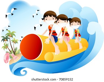 バナナボート のイラスト素材 画像 ベクター画像 Shutterstock