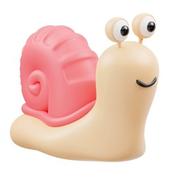A Cute Snail 3D Icon