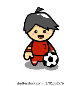 a cute soccer player mascot