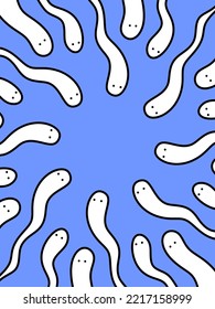 Cute Sperm Cartoon On Blue Background