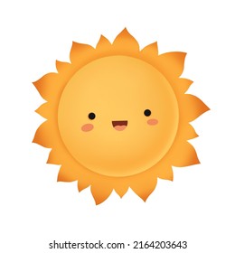 Cute Sun Clipart Isolated On White Stock Illustration 2164203643 ...