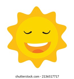 Cute Sun Icon On White Illustration Stock Illustration 2136517717 ...