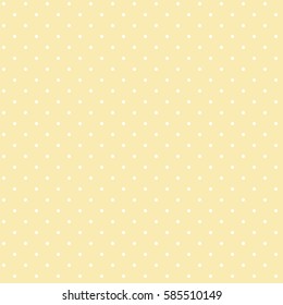 Cute sweet pale goldenrod tile pattern or textures set with white polka dots on colorful background for desktop or phone wallpaper.