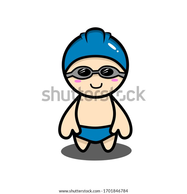 Cute Swimmer Cartoon Mascot Stock Illustration 1701846784 | Shutterstock