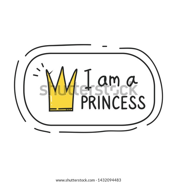 Cute T Shirt Design Princess Crown Stock Illustration 1432094483