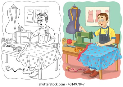 Cartoon Tailor Images, Stock Photos & Vectors | Shutterstock