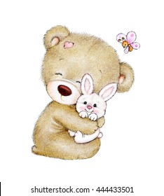 teddy bear and rabbit