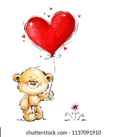 1,427 Teddy Bear Holding Balloons Stock Illustrations, Images & Vectors 