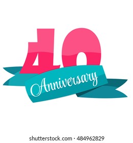 Cute Template 40 Years Anniversary Sign Stock Illustration 484962829 ...