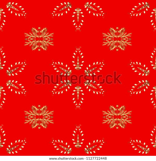 Cute texture. Vintage background. Cute\
background. Pictures in red, white and neutral colors. Seamless\
geometric pattern.
