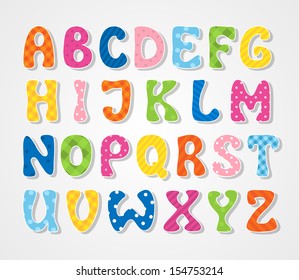 Vector Baby Alphabet Set Cute Letters Stock Vector (Royalty Free ...