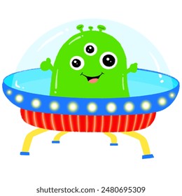 Cute three eyed aliens in a UFO illustration
 - Powered by Shutterstock