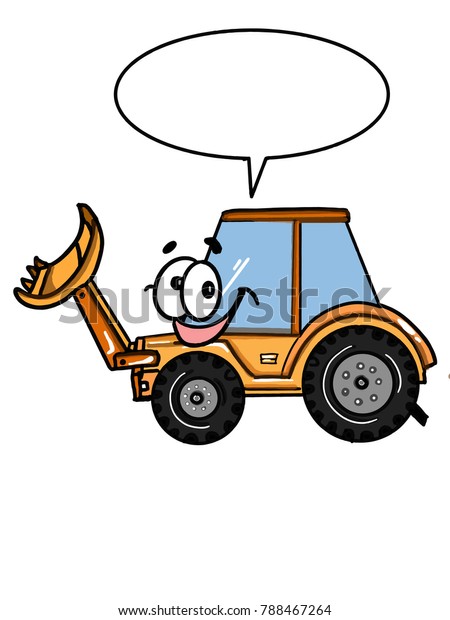 cute  tractor  truck \
construction vehicle speaking  illustration cartoon drawing\
coloring