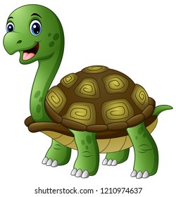 Cute Turtle Cartoon Isolated On White Stock Illustration 1210974637