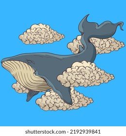 Cute Undersea Whale Animal Illustration