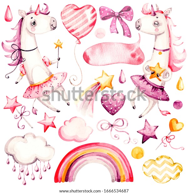 Jolie Licorne Bebe Fille Pepiniere A Illustration De Stock