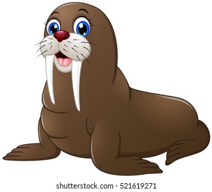 Cute Walrus Cartoon 