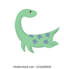 Cute Water Green Dino Plesiosauria