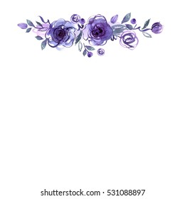 Purple Watercolor Floral Border Images Stock Photos Vectors Shutterstock