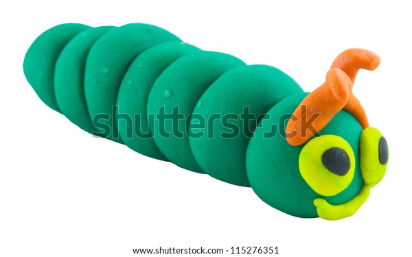 Cute Worm Made By Clay Sculpting Stock Illustration