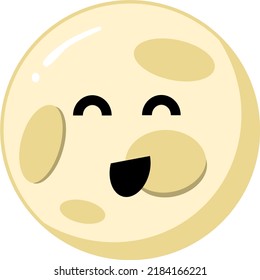 Cute Yellow Smiling Animated Moon.