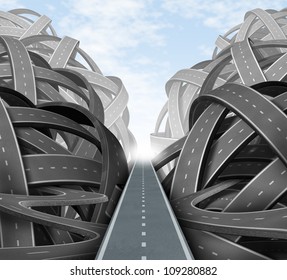 Cutting through the confusion with clear strategy and solutions for business leadership with a straight path to success choosing the right strategic path through a maze of tangled roads and highways.