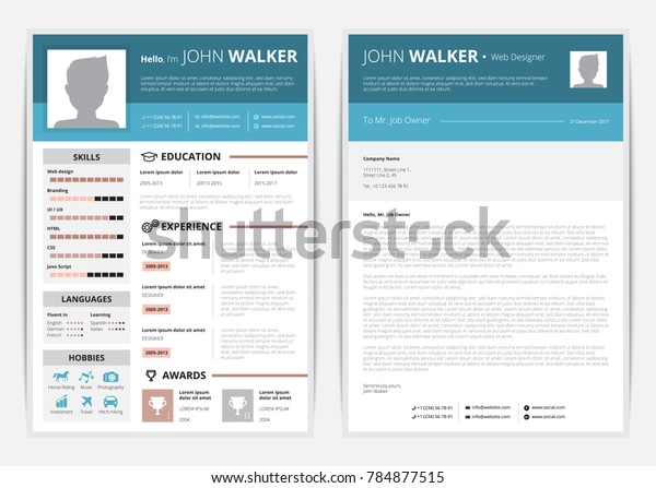 Cv Web Page Education Awards Symbols Stock Illustration 784877515