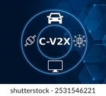 CV2X acronym. Cellular Vehicle to Everything i s a unified connectivity platform designed to offer vehicles low-latency vehicle to vehicle, vehicle to roadside infrastructure.