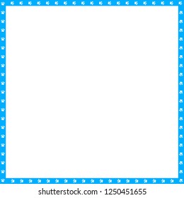 Cyan Blue White Square Border Made Stock Illustration 1250451655 