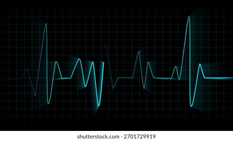 Forma onda electrocardiograma cian