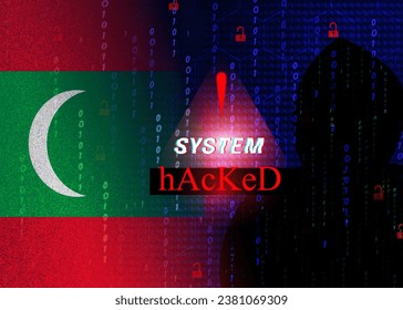 Cyber attack on Maldives concept background