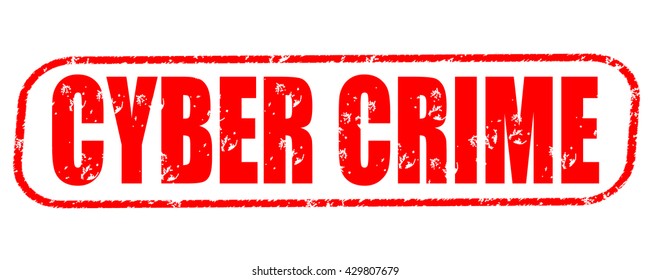 Cyber Crime Stamp On White Background.